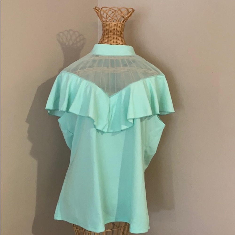 Mint green peplum shirt